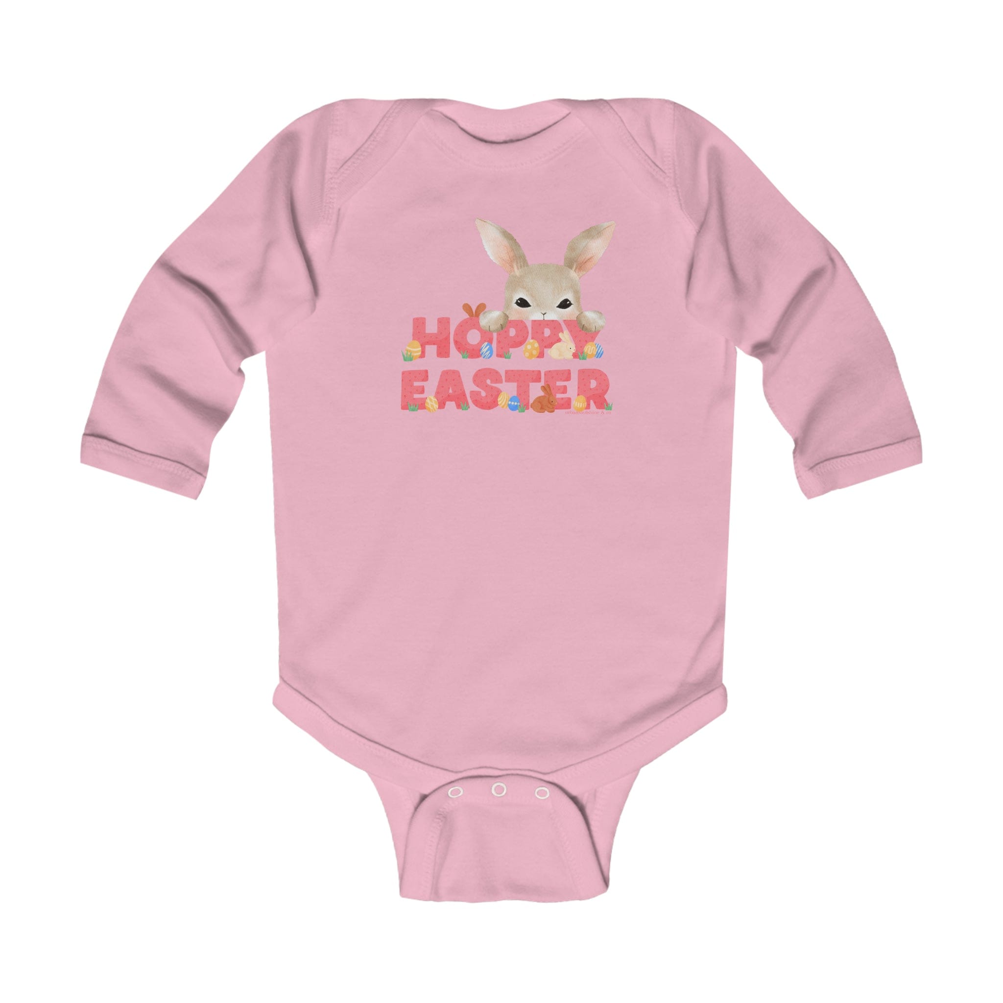 Urban SoulShine & co Baby Onesies Pink / NB (0-3M) HOPPY Easter Long Sleeve Infant Onesie