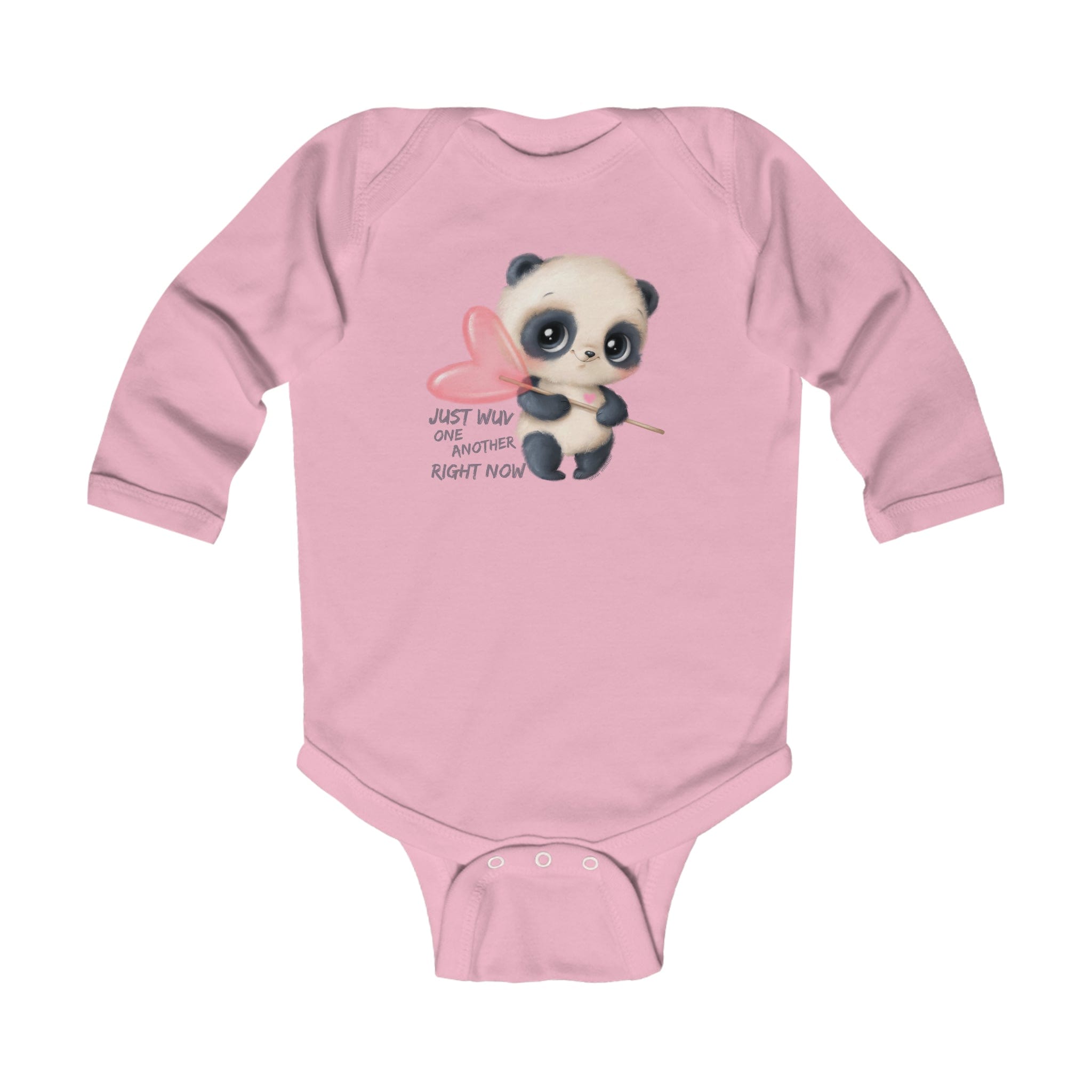 Urban SoulShine & co Baby Onesies Pink / NB (0-3M) Wuv One Another Panda Long Sleeve Baby Onesie