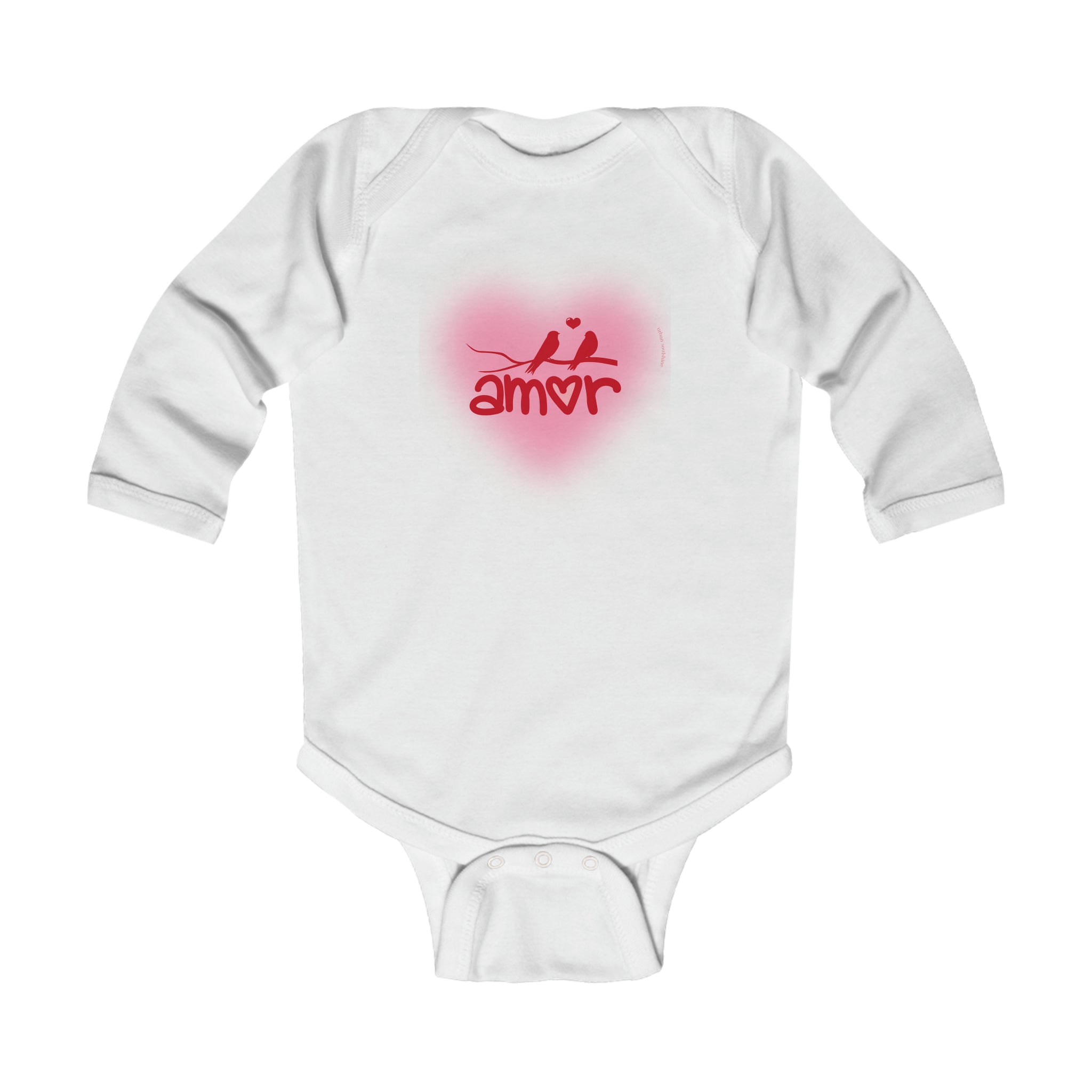 Urban SoulShine & co Baby Onesies White / NB (0-3M) Amor Valentine's Day Long Sleeve Baby Onesie