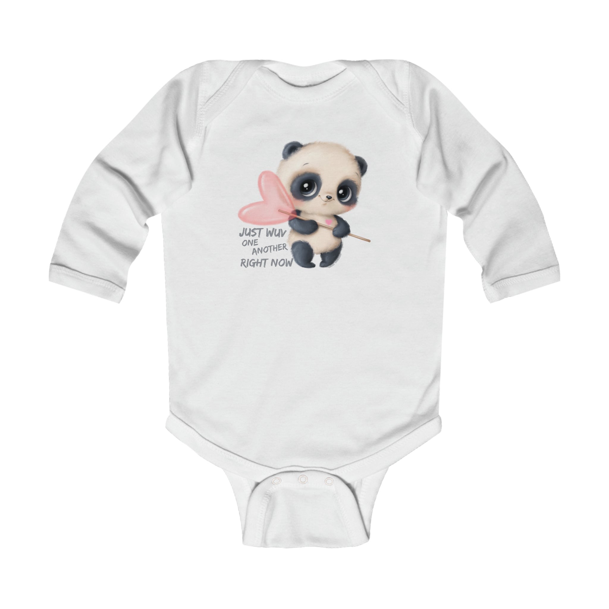  NB (0-3M) Wuv One Another Panda Long Sleeve Baby Onesie