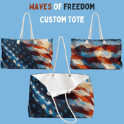 Urban SoulShine & co Bags 24" × 13" Waves of Freedom Custom Weekender/Beach Bag