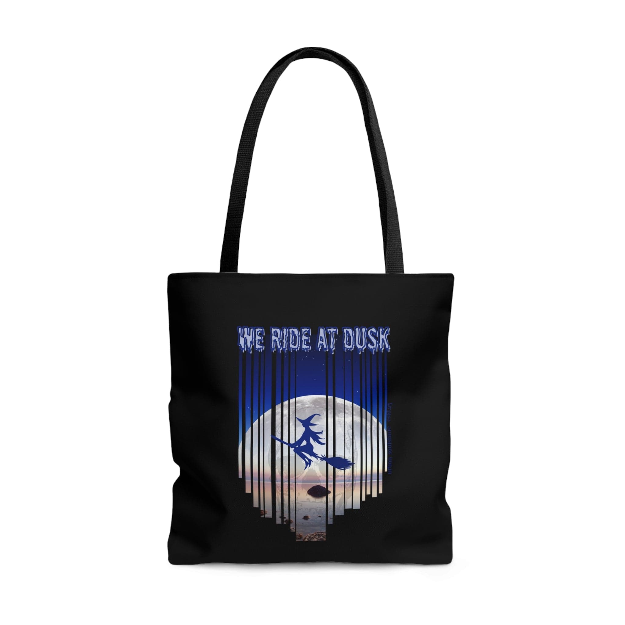 Urban SoulShine & co Bags Large We Ride At Dusk Moonlight Witch Flight Halloween Tote (3 sizes)