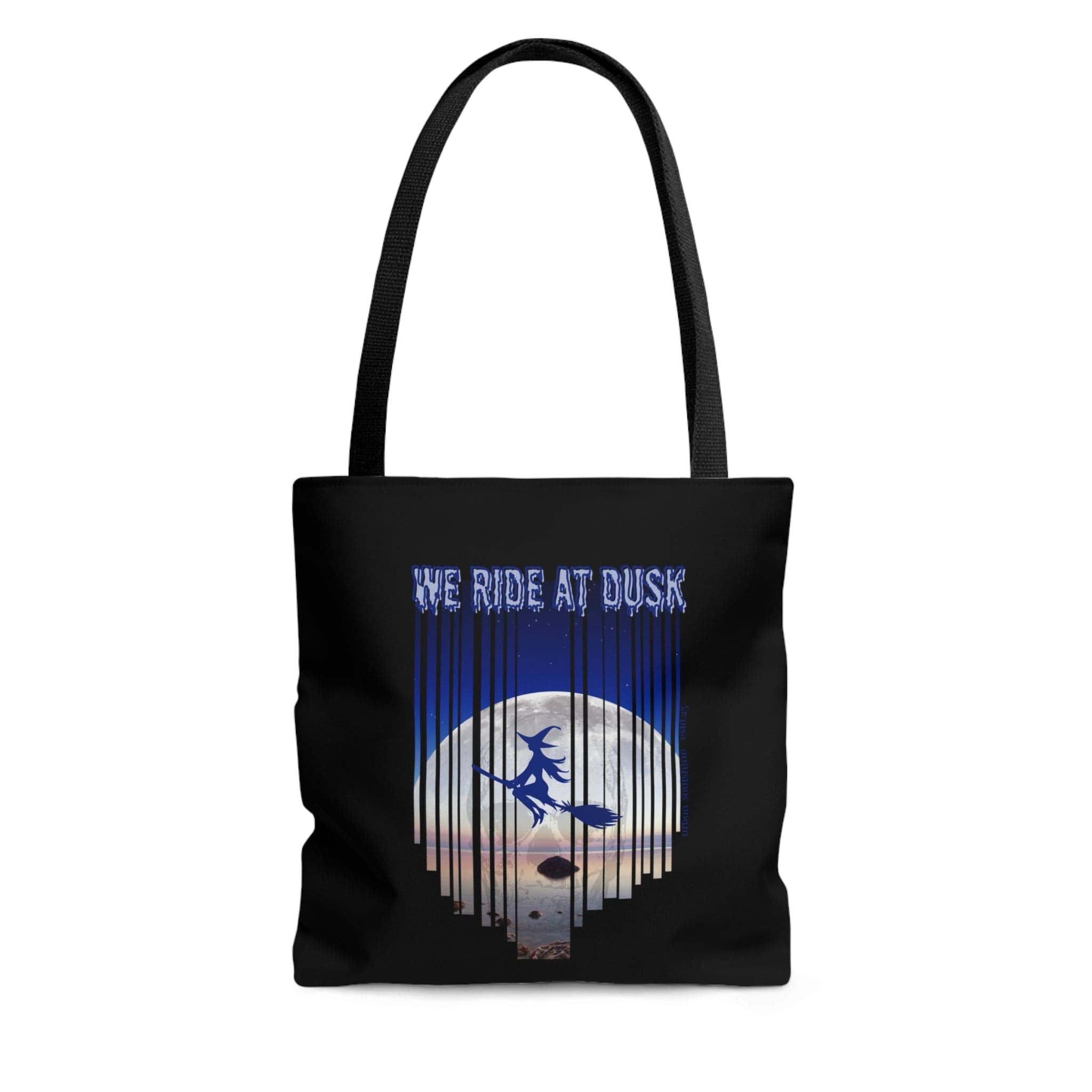 Urban SoulShine & co Bags Small We Ride At Dusk Moonlight Witch Flight Halloween Tote (3 sizes)