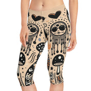 The Tribal Effect Custom Capri Leggings 2XL Seam thread color automatically matched to design