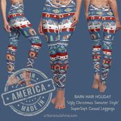 Urban SoulShine & co casual leggings Barn Hair Holiday 'Ugly Christmas Sweater Style' SuperSoft Casual Leggings