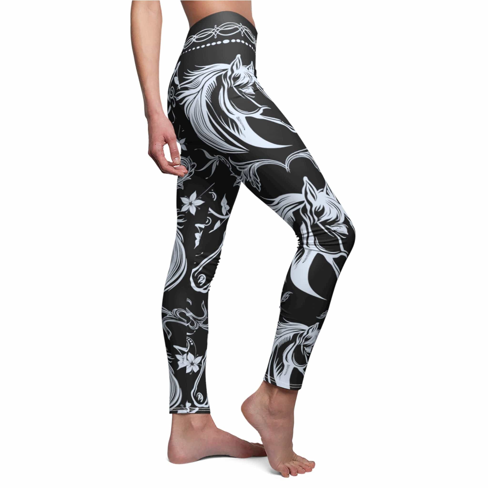 Urban SoulShine & co casual leggings Elegant Blue Ice Horse SuperSoft Casual Leggings