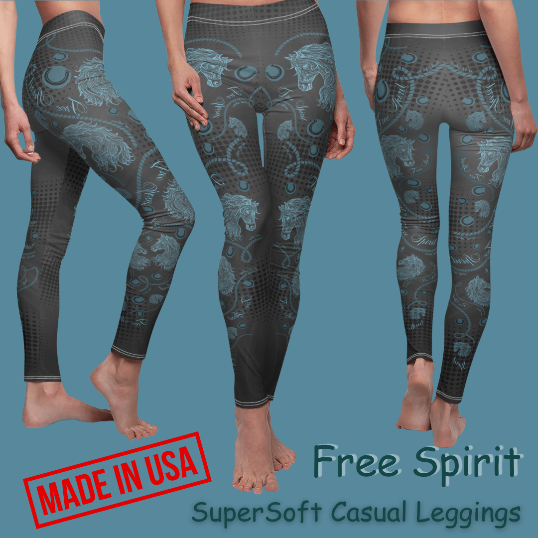 Urban SoulShine & co casual leggings Free Spirit Horse Lover SuperSoft Casual Leggings