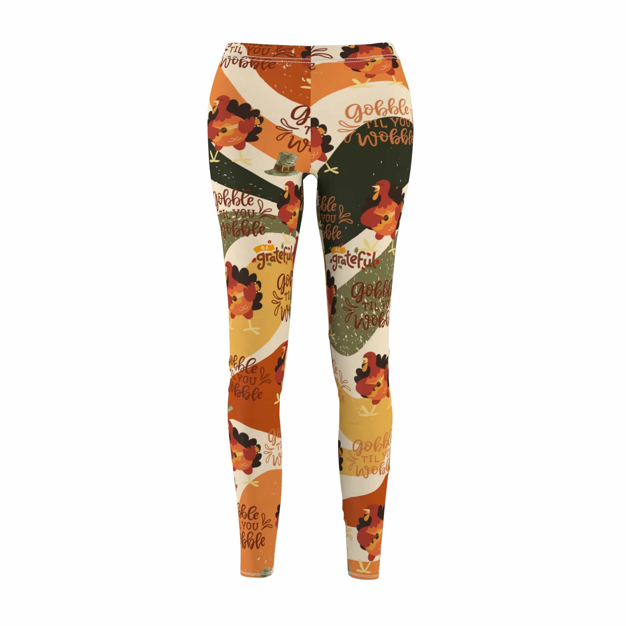 Urban SoulShine & co casual leggings Gobble Till You Wobble & Be Grateful Thanksgiving SuperSoft Casual Leggings