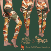 Urban SoulShine & co casual leggings Gobble Till You Wobble & Be Grateful Thanksgiving SuperSoft Casual Leggings