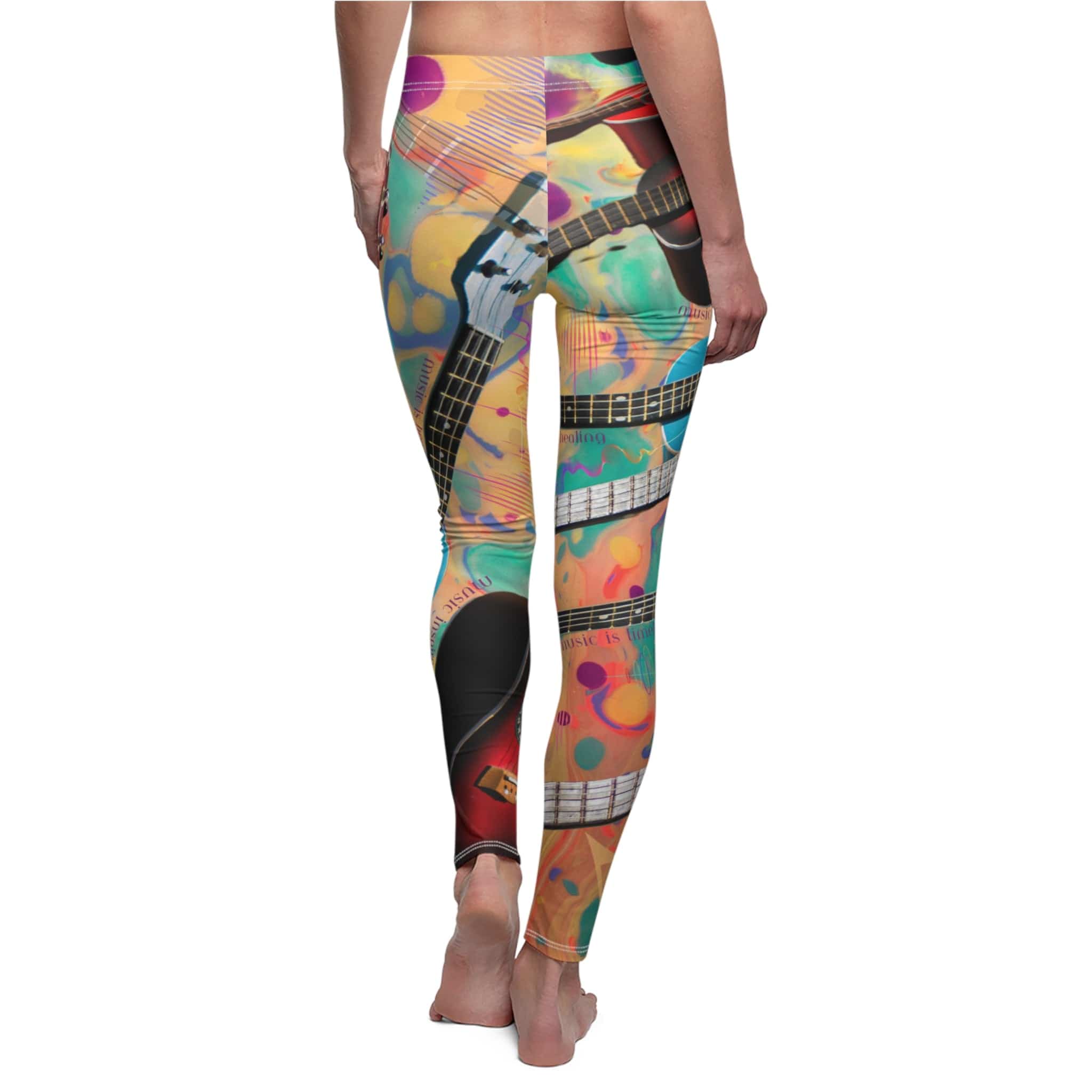 Urban SoulShine & co casual leggings Music Is....Inspirational Guitar SuperSoft Casual Leggings