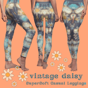 Vintage Daisies Tie Dyed SuperSoft Casual Leggings