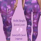 Urban SoulShine & co casual leggings Violet Neighs Horse Lover SuperSoft Casual Leggings