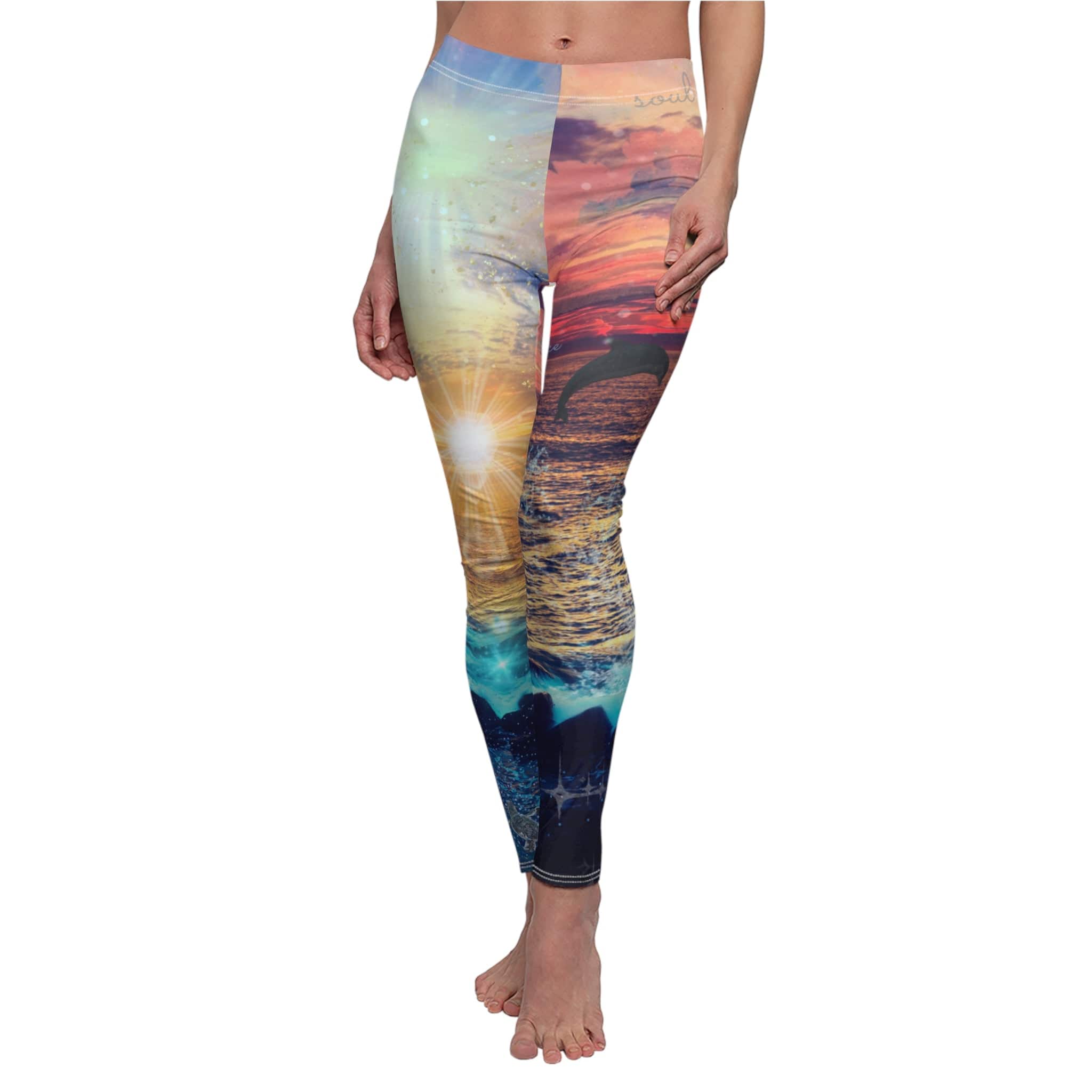 Urban SoulShine & co casual leggings XS / White stitching Ocean of Tranquility SuperSoft Leggings