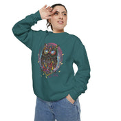 Urban SoulShine & co Crewneck Sweatshirt Blue Spruce / S Be Wise Owl Crewneck Sweatshirt