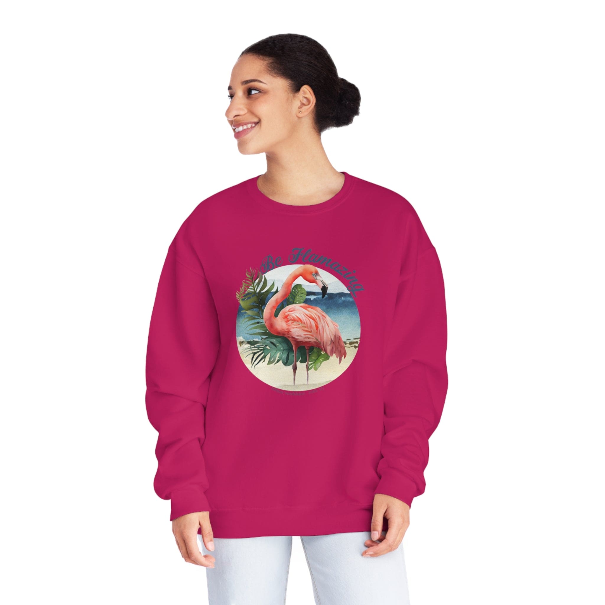 Urban SoulShine & co Crewneck Sweatshirt Cyber Pink / S Be FLAMAZING Comfy Blend Sweatshirt