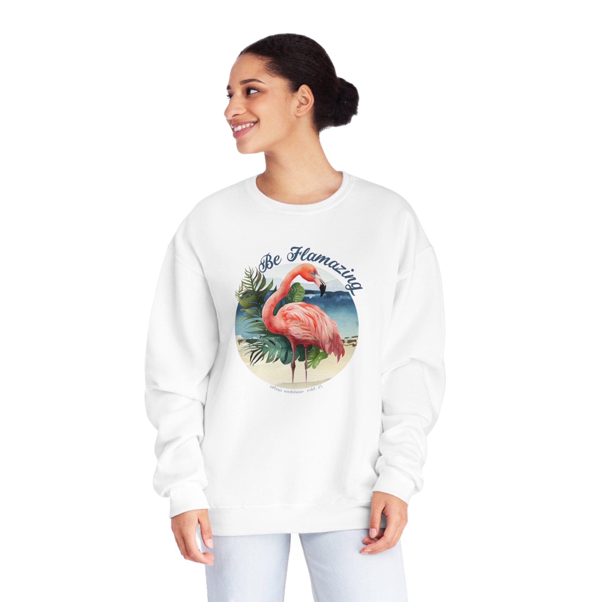 Urban SoulShine & co Crewneck Sweatshirt White / S Be FLAMAZING Comfy Blend Sweatshirt