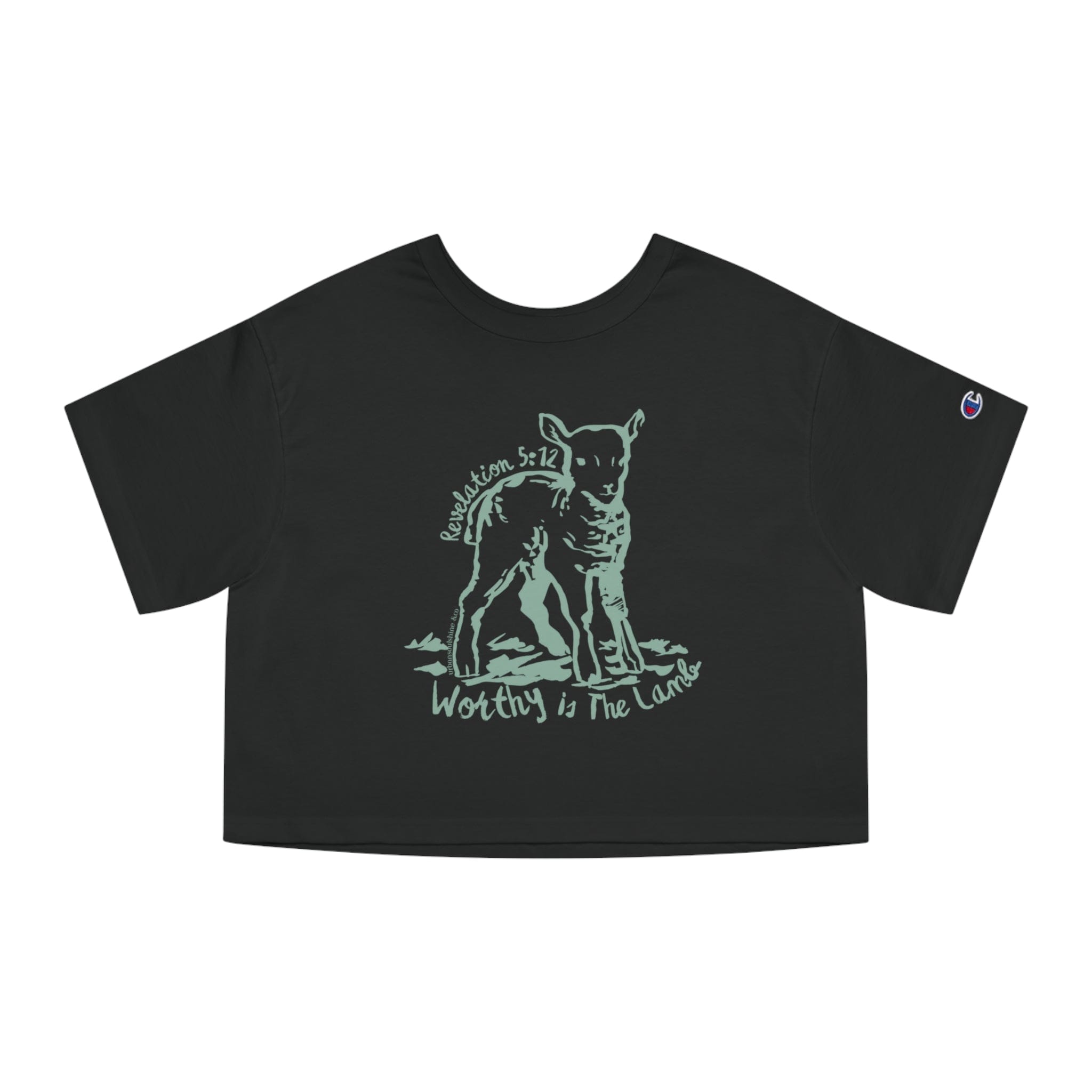 Worthy Is The Lamb Champion Brand Crop T Black