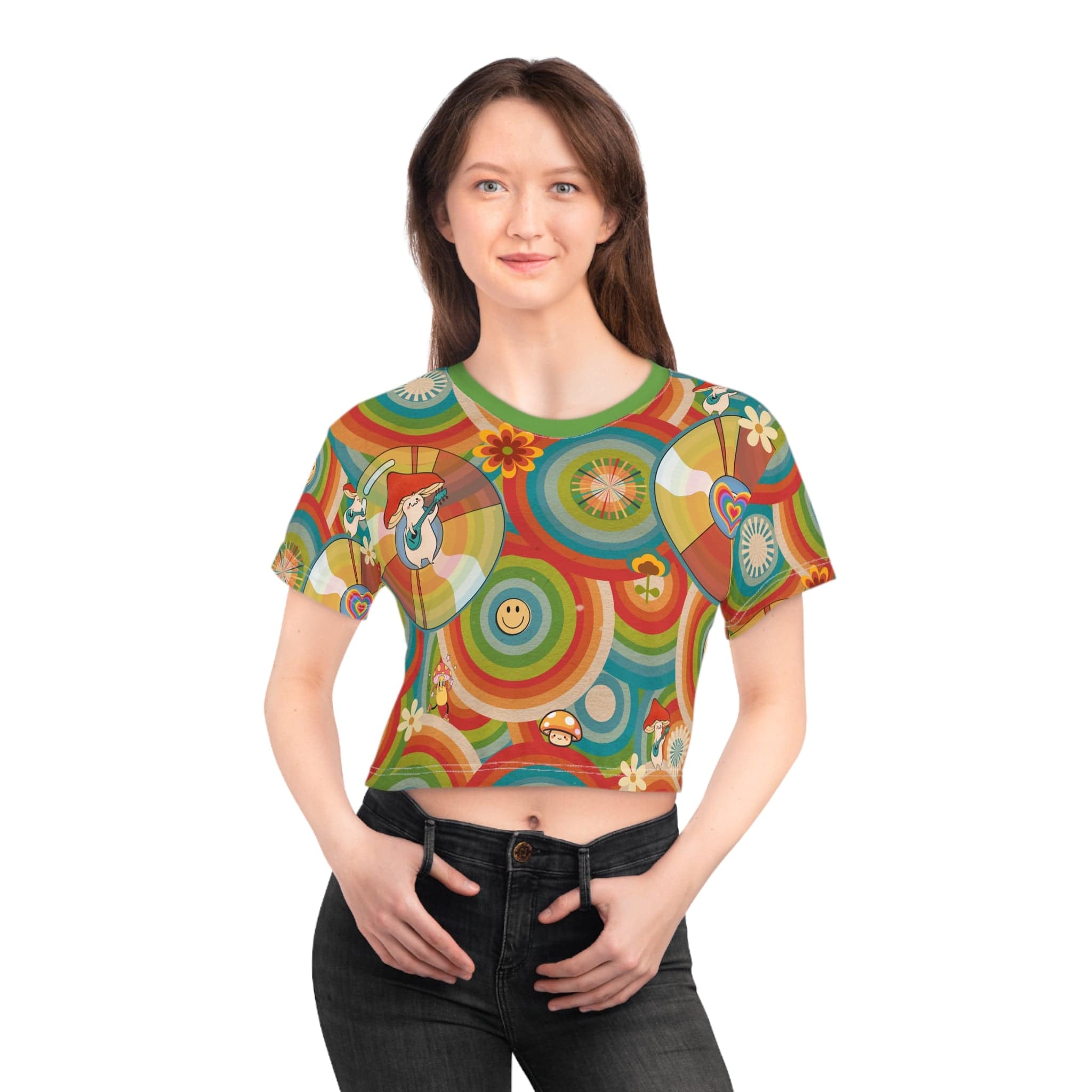 Urban SoulShine & co Crop T-shirt Groovy Smiles Crop T