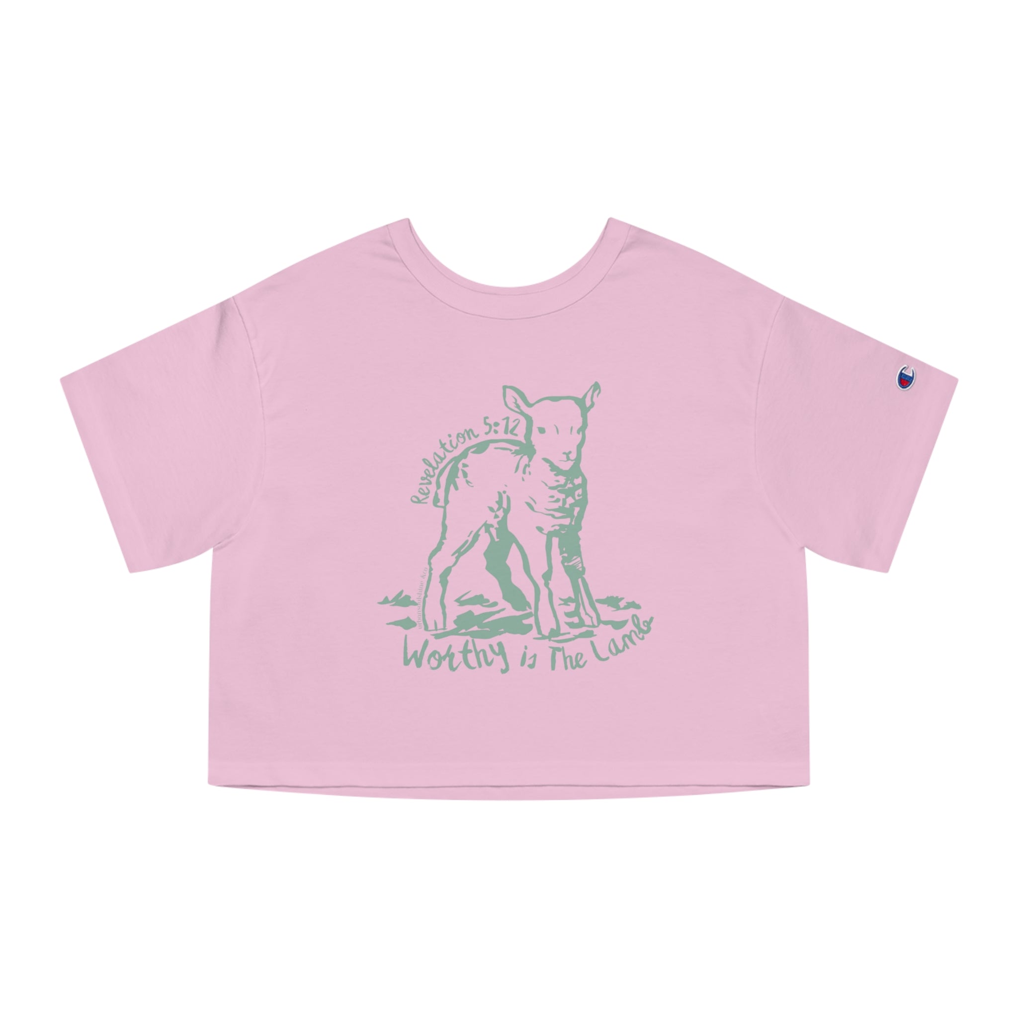 Worthy Is The Lamb Champion Brand Crop T Pink Candy