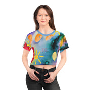 BE Light Color Splash Inspirational Crop Tee White stitching L