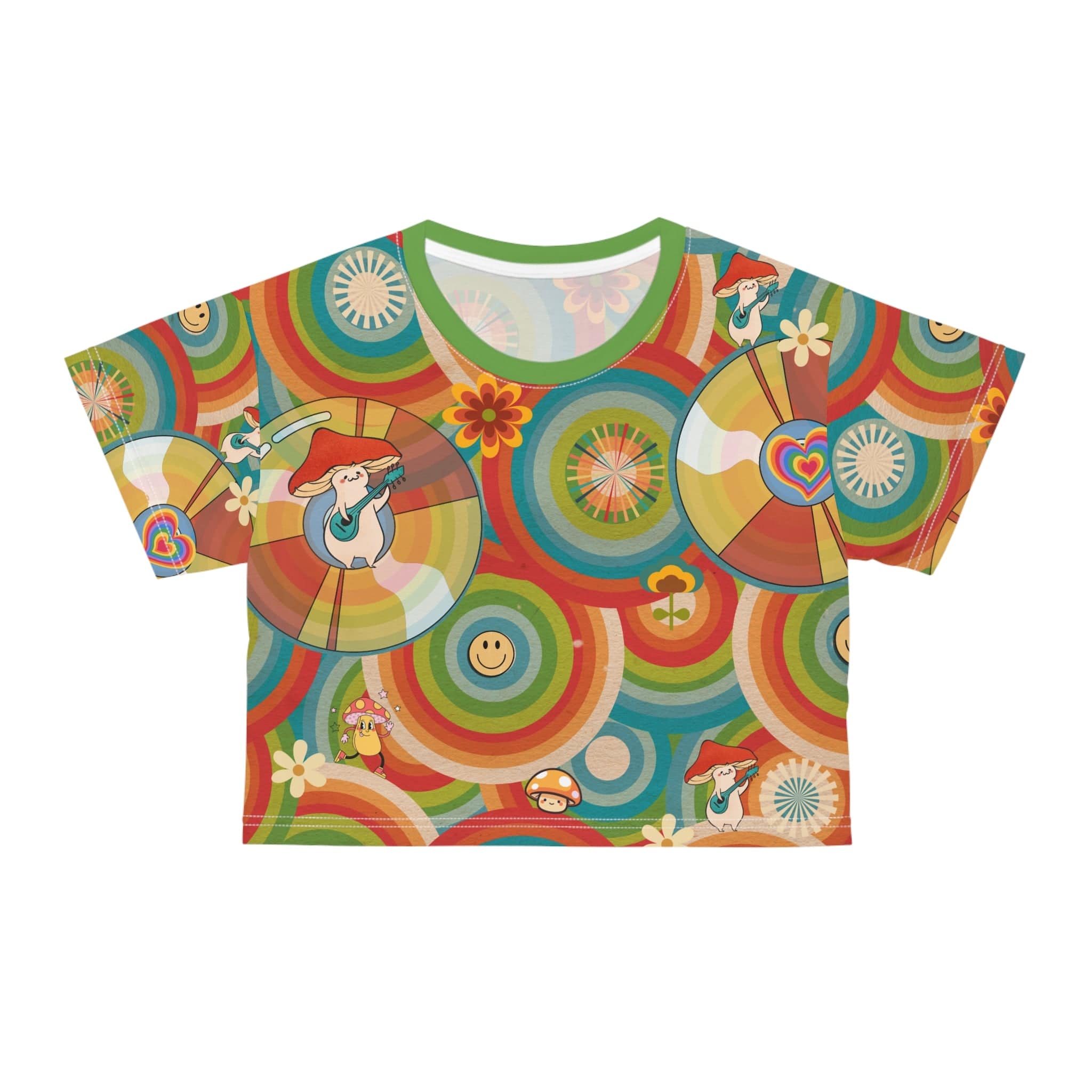  L Groovy Smiles Crop T