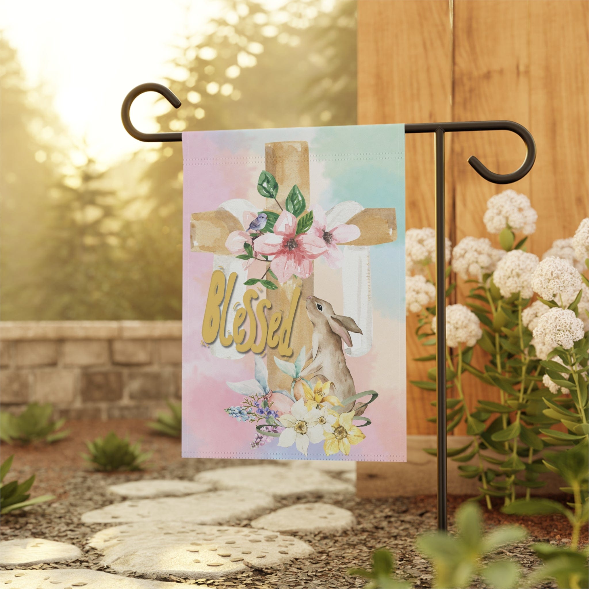 Blessed Easter Spring Garden or House Banner 12'' × 18''