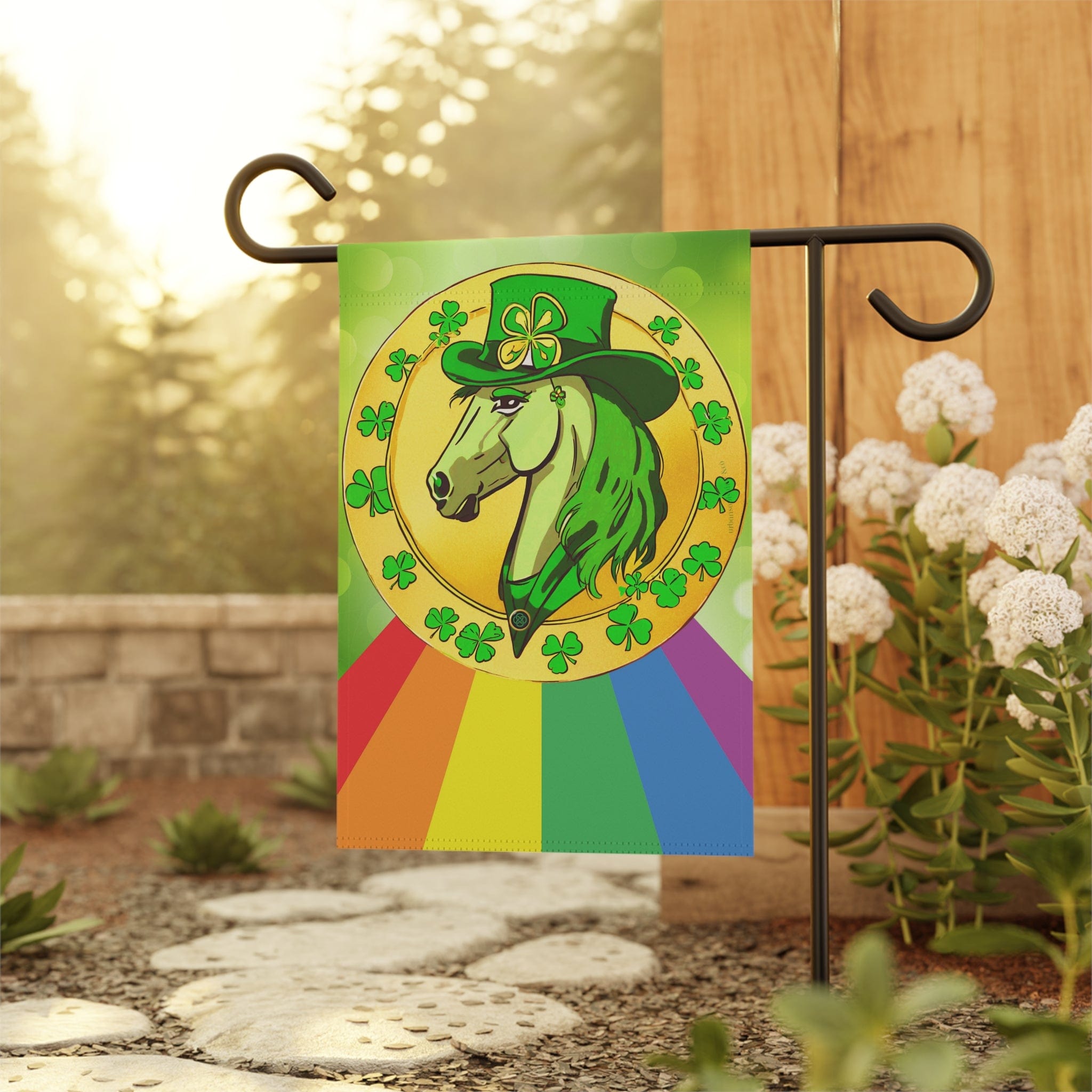 Lucky Horse St. Patrick's Day Garden Or Home Banner 12'' × 18''