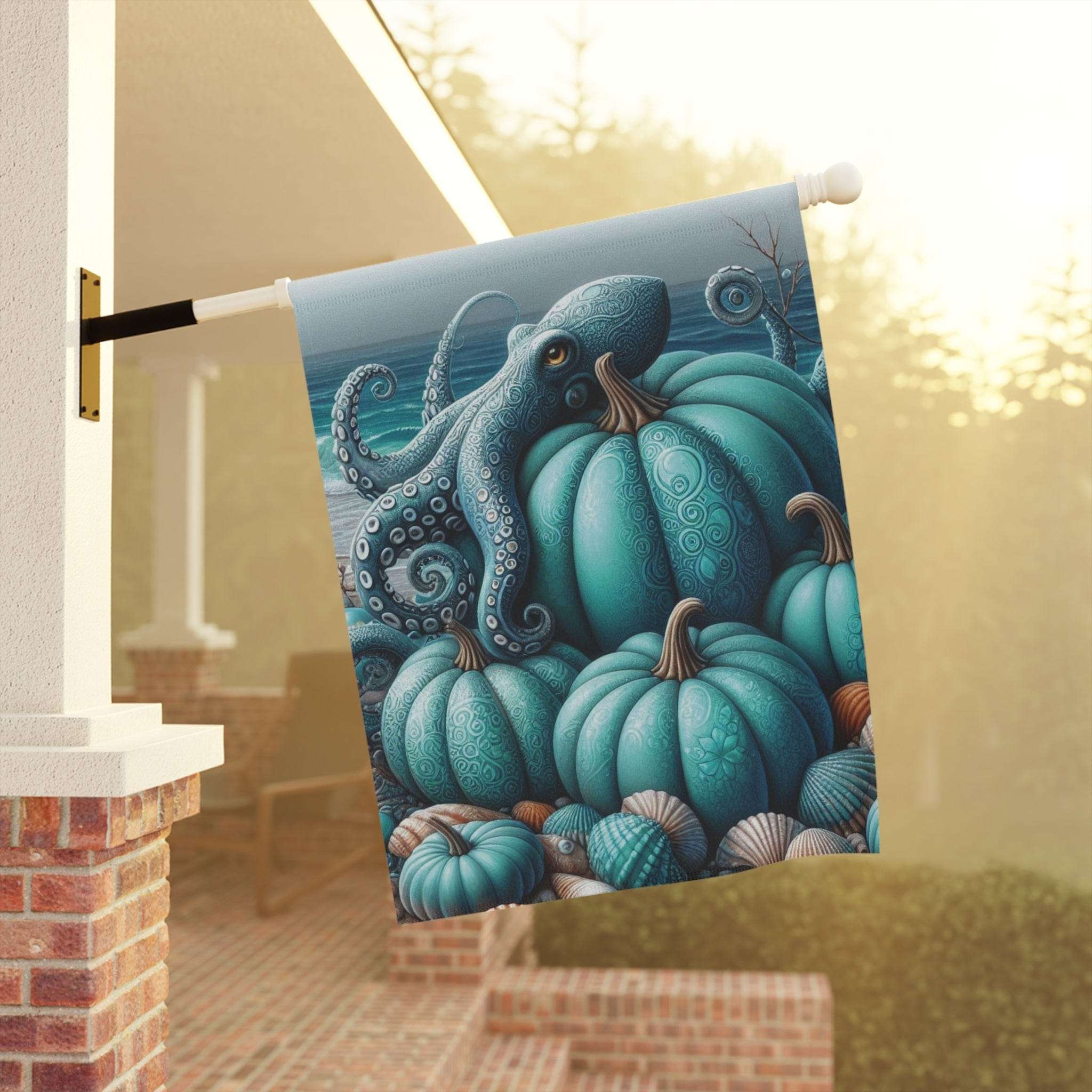 Blue Octopus Ocean Harvest Custom Home & Garden Banner 24.5'' × 32''