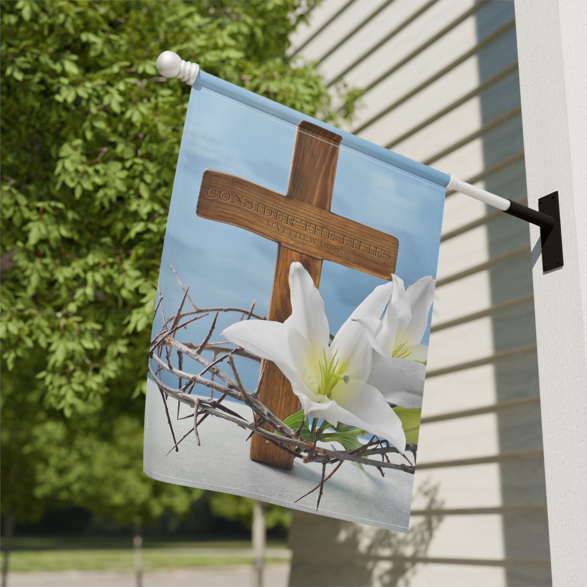 Consider The Lilies Matthew 6:28 Home Or Garden Banner 24.5'' × 32''