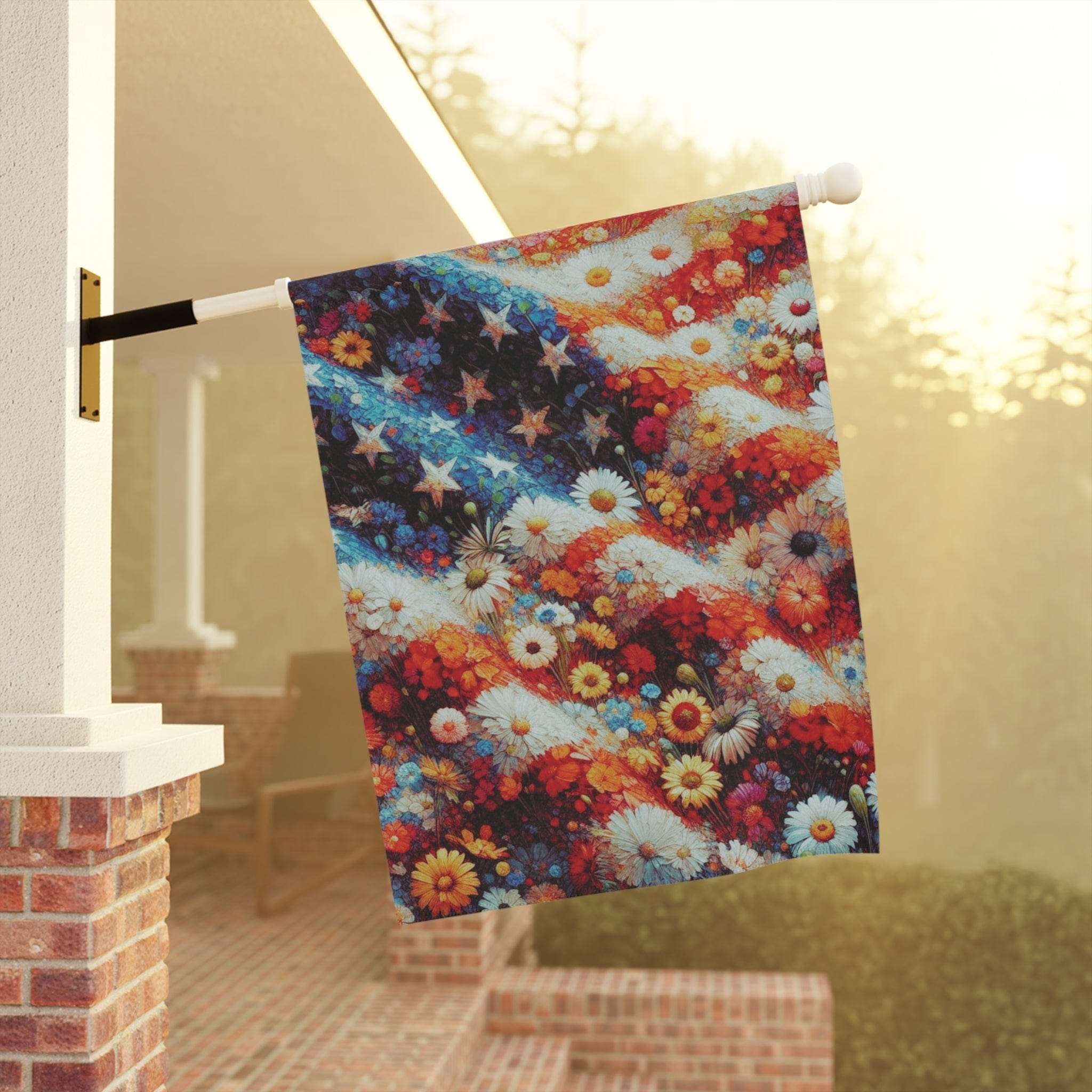 'Merica Blooms Patriotic Home or Garden Banner 24.5'' × 32''