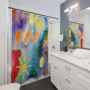 BE Light Inspirational Color Splash Shower Curtain 71" × 74"