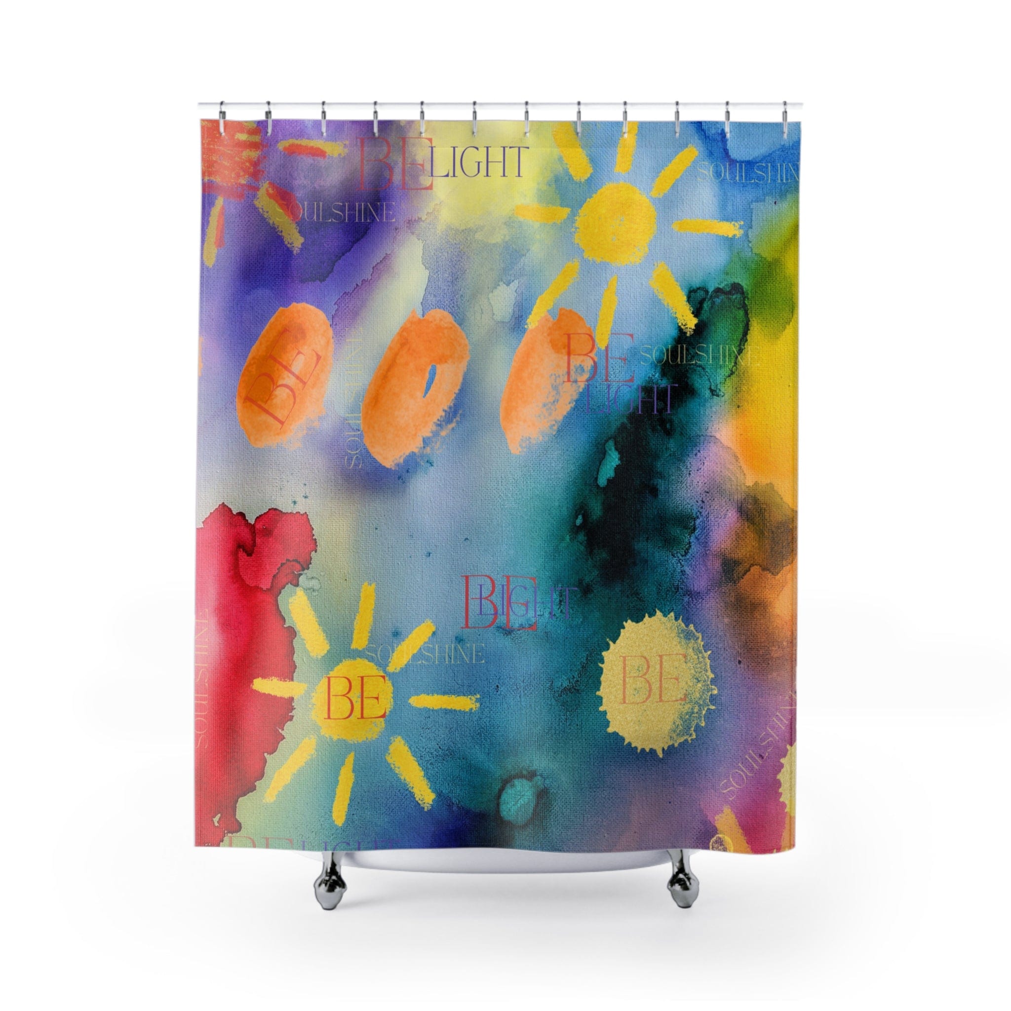 BE Light Inspirational Color Splash Shower Curtain