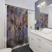 Color Splash Bunny Stamp Custom Shower Curtain 71" × 74"