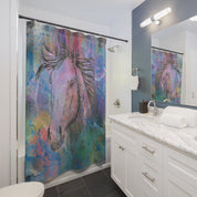 Horse Splash Custom Shower Curtain 71" × 74"