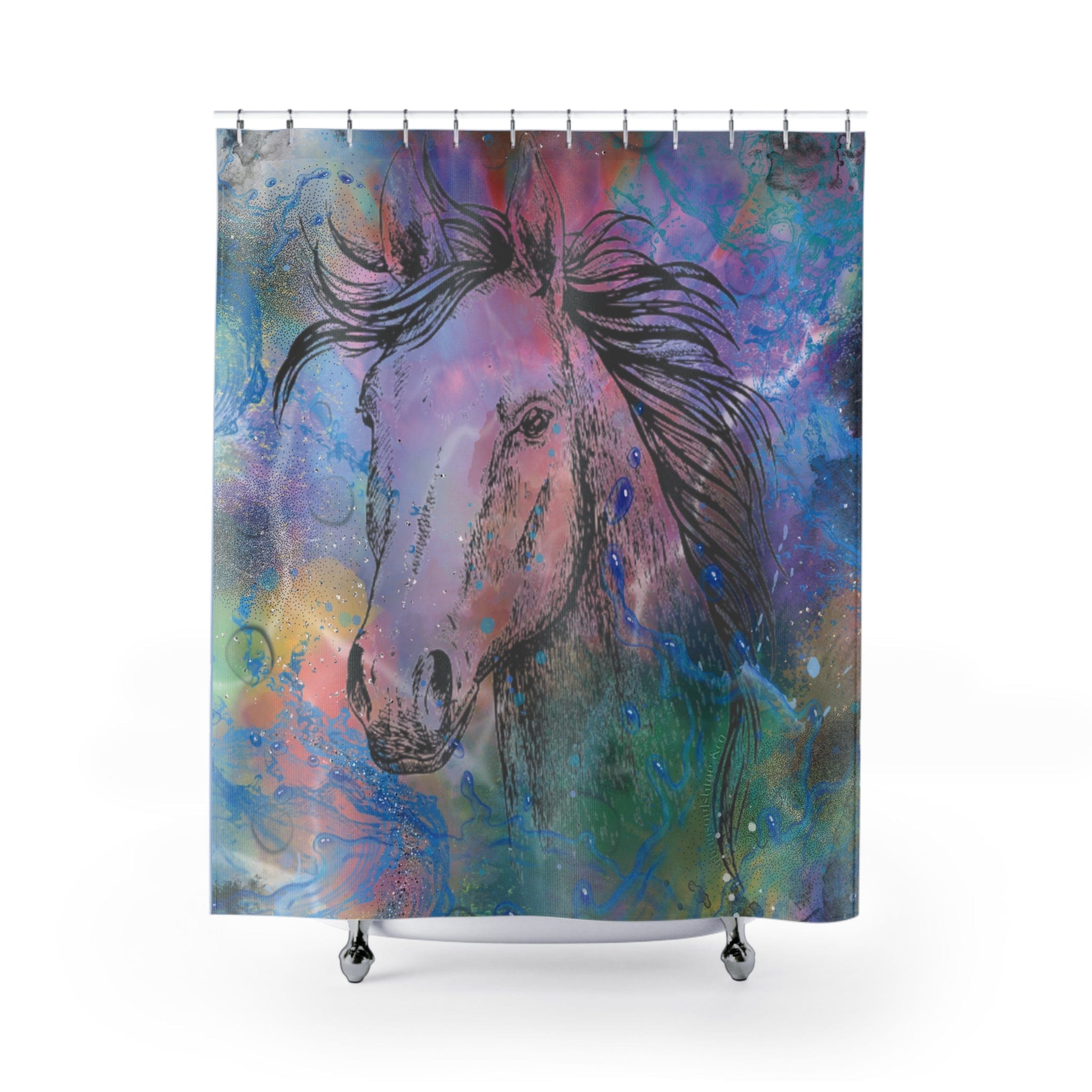 Horse Splash Custom Shower Curtain