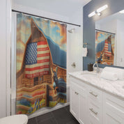 Land of Liberty Donkey Farm House Custom Shower Curtain 71" × 74"