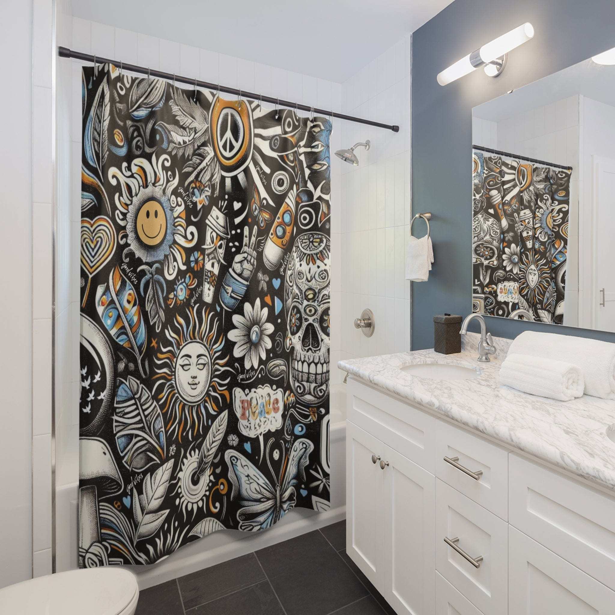 Peace Junkie Custom Shower Curtain 71" × 74"