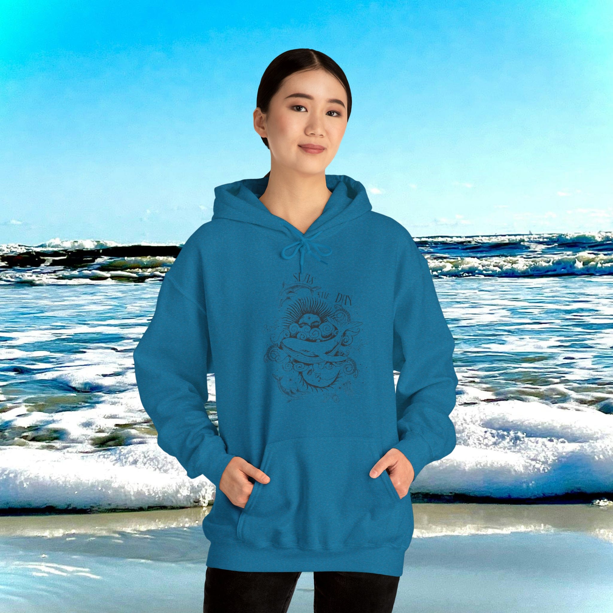 Urban SoulShine & co Hoodie Antique Sapphire / S Seas The Day Heavy Blend™ Hoodie (Unisex)