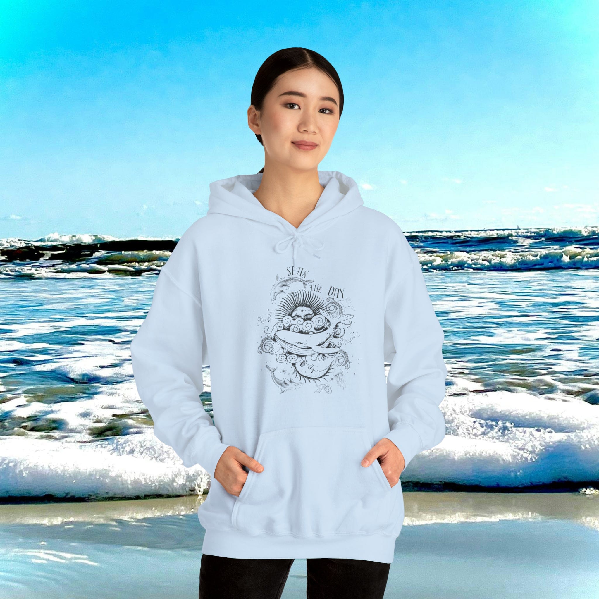 Urban SoulShine & co Hoodie Light Blue / S Seas The Day Heavy Blend™ Hoodie (Unisex)