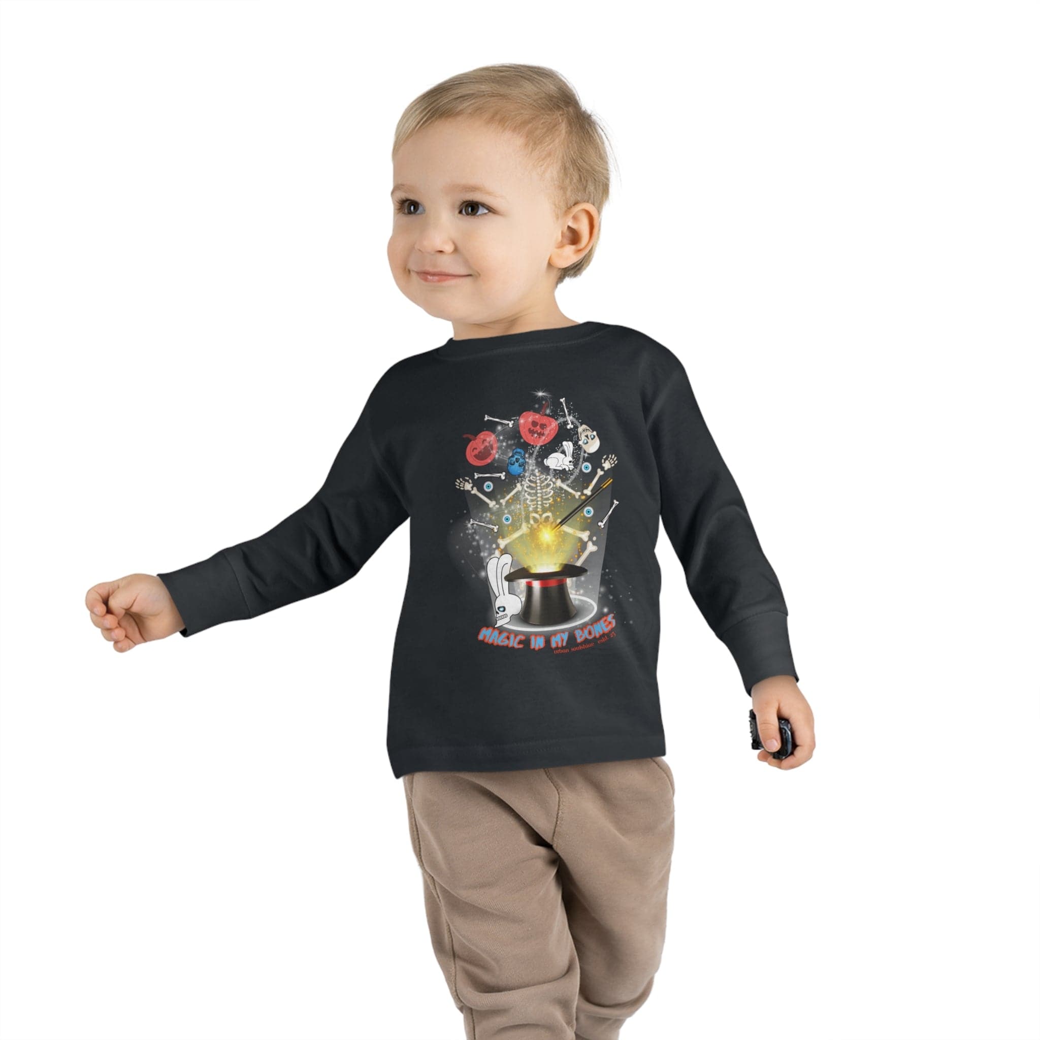 Urban SoulShine & co Kids clothes Black / 2T Magic In My Bones Halloween Toddler Long Sleeve Tee