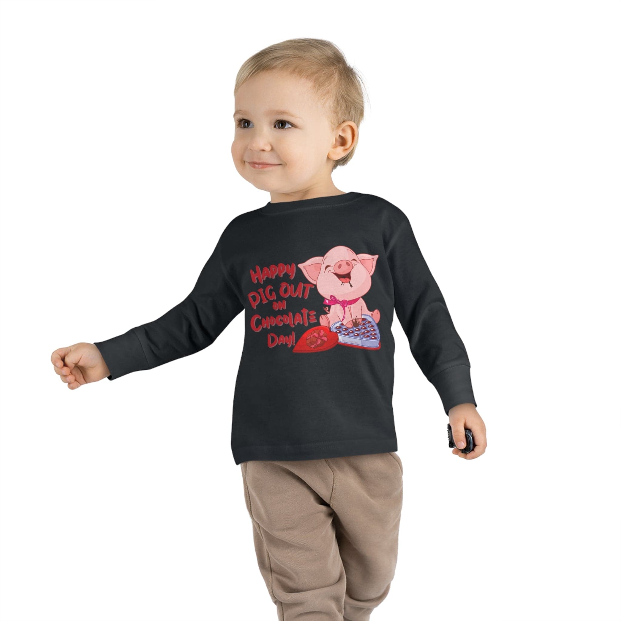 Urban SoulShine & co Kids clothes Black / 2T Pig Out On Chocolate Valentine's Toddler Tee