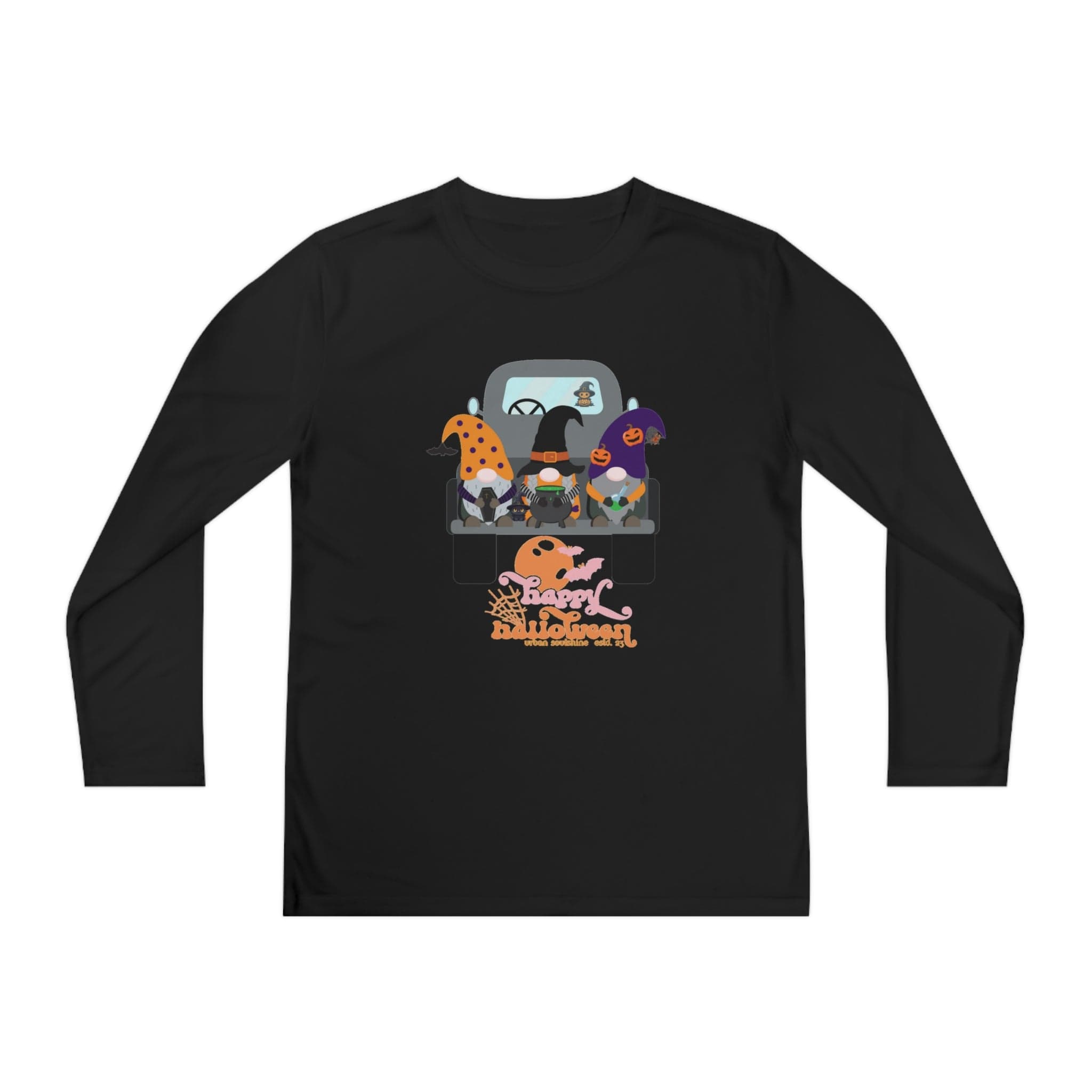 Urban SoulShine & co Kids clothes Black / S Farm Truck Gnomes Halloween Youth Long Sleeve Moisture Wicking Tee (unisex)