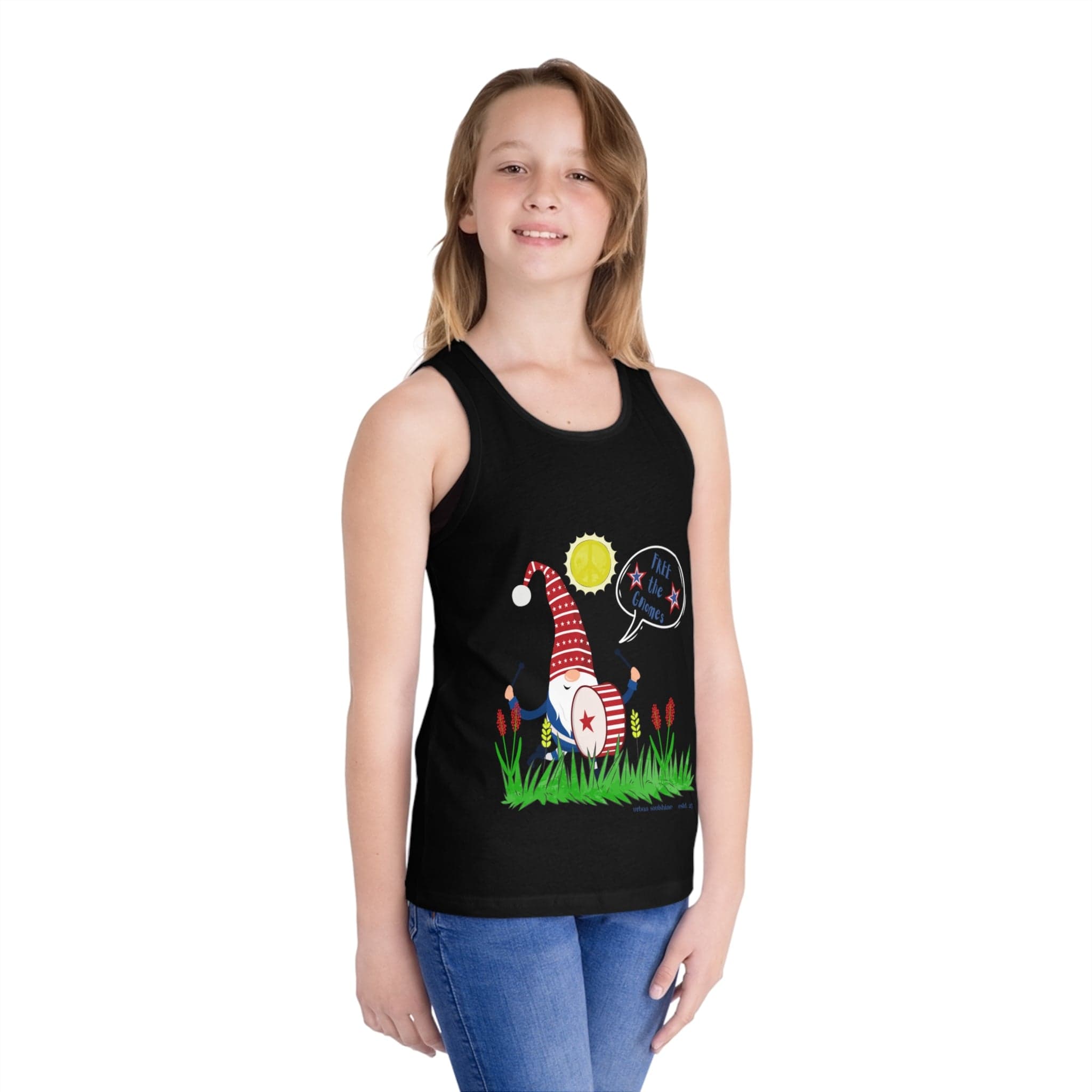 Urban SoulShine & co Kids clothes Black / S FREE the GNOMES Drummer Kid's Tank (unisex)