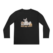 Urban SoulShine & co Kids clothes Black / S Happy Pug-O-Ween Halloween Youth Long Sleeve Moisture Wicking Tee