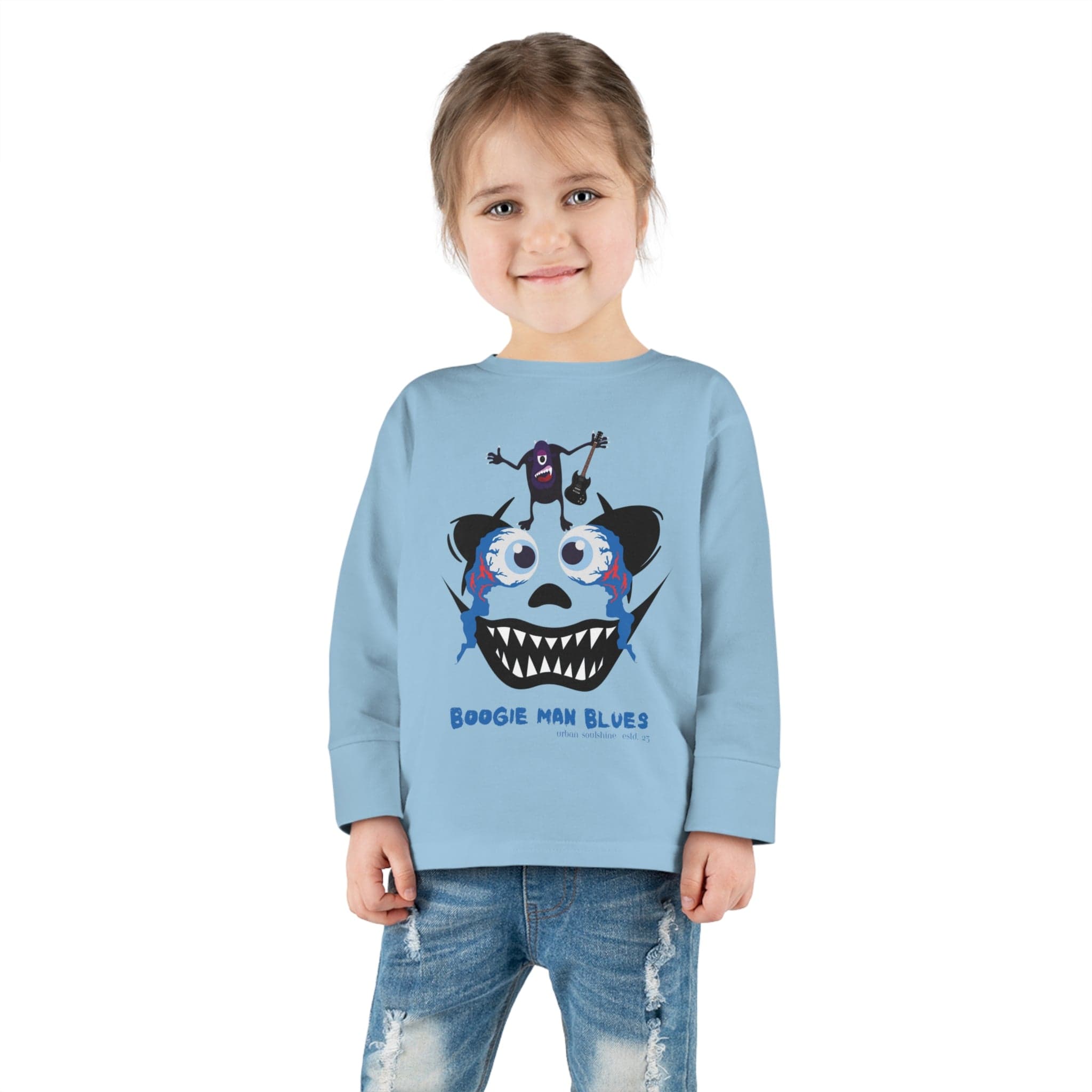 Urban SoulShine & co Kids clothes Boogie Man Blues Toddler Long Sleeve Tee (Unisex Tots)