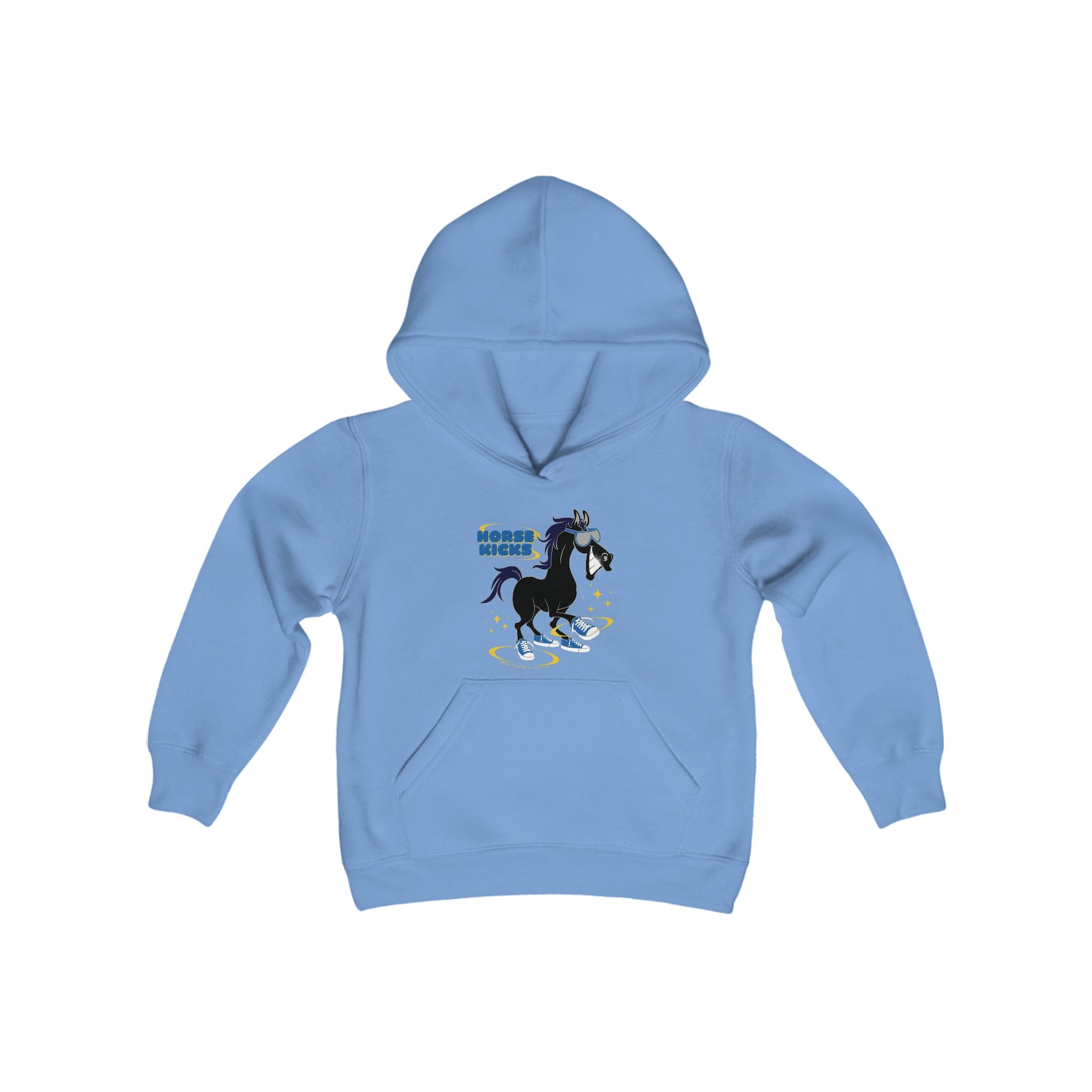 Urban SoulShine & co Kids clothes Carolina Blue / S Horse Kicks Youth Heavy Blend Hooded Sweatshirt