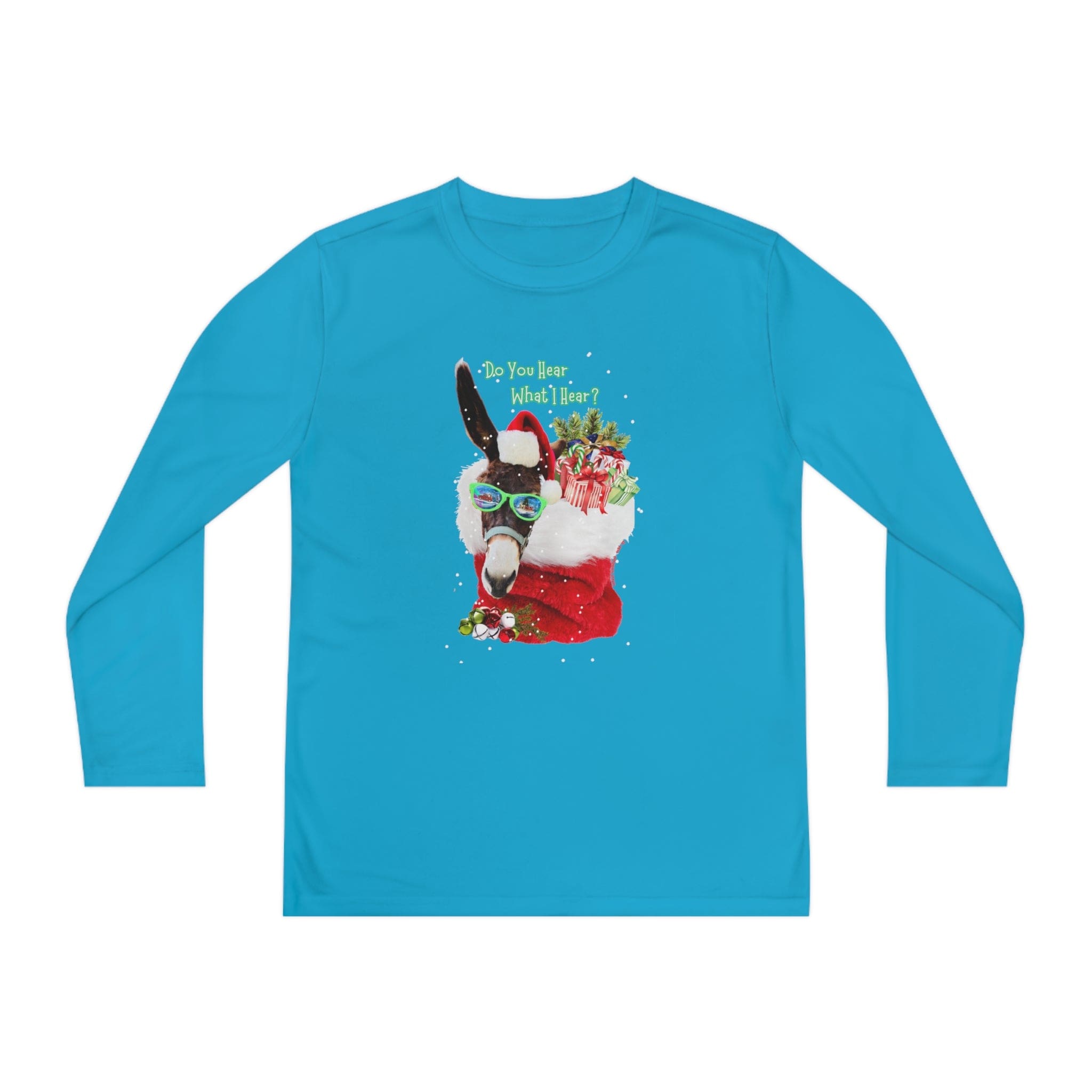 Urban SoulShine & co Kids clothes Do You Hear What I Hear Donkey Claus Long Sleeve Competitor Tee (Youth Unisex)