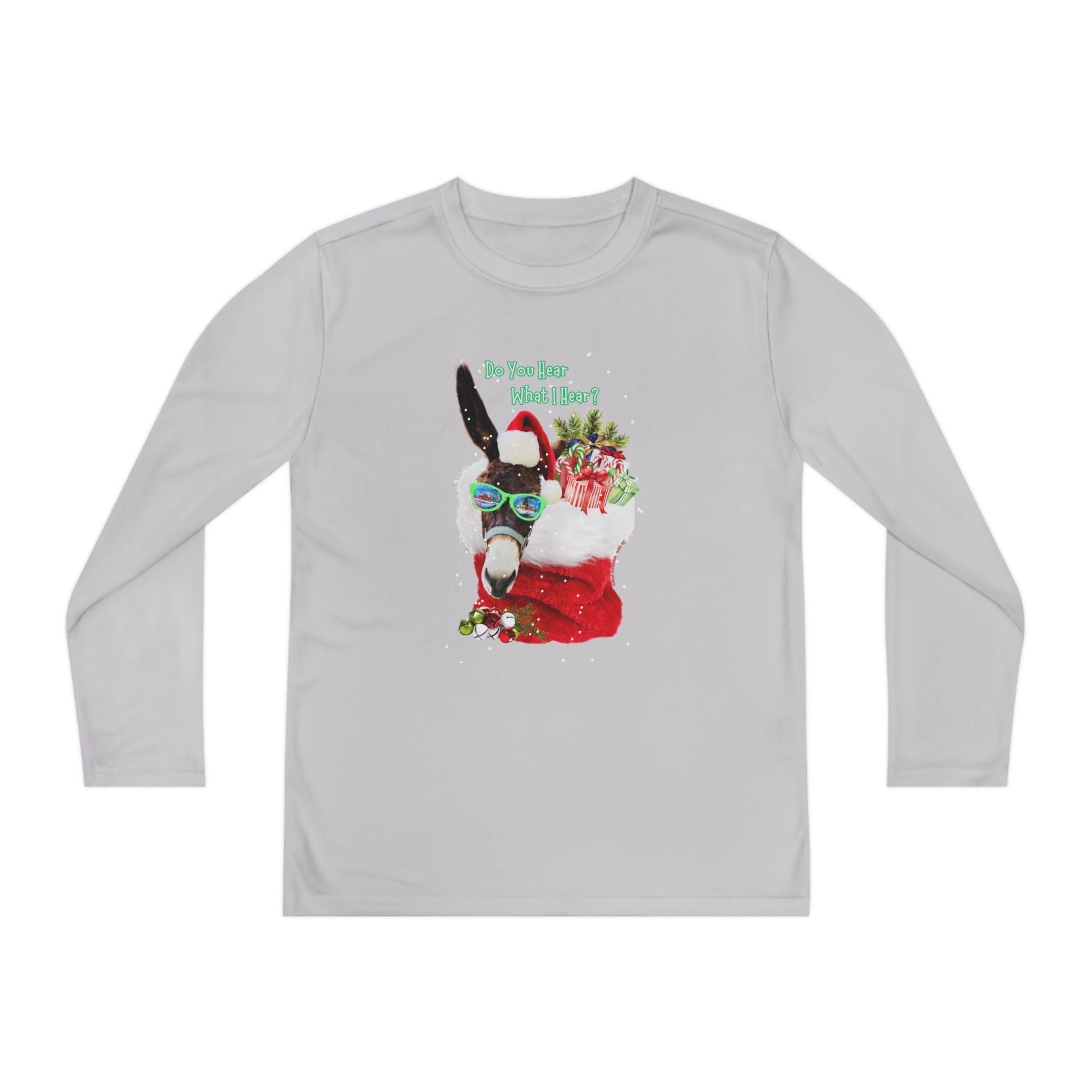 Urban SoulShine & co Kids clothes Do You Hear What I Hear Donkey Claus Long Sleeve Competitor Tee (Youth Unisex)