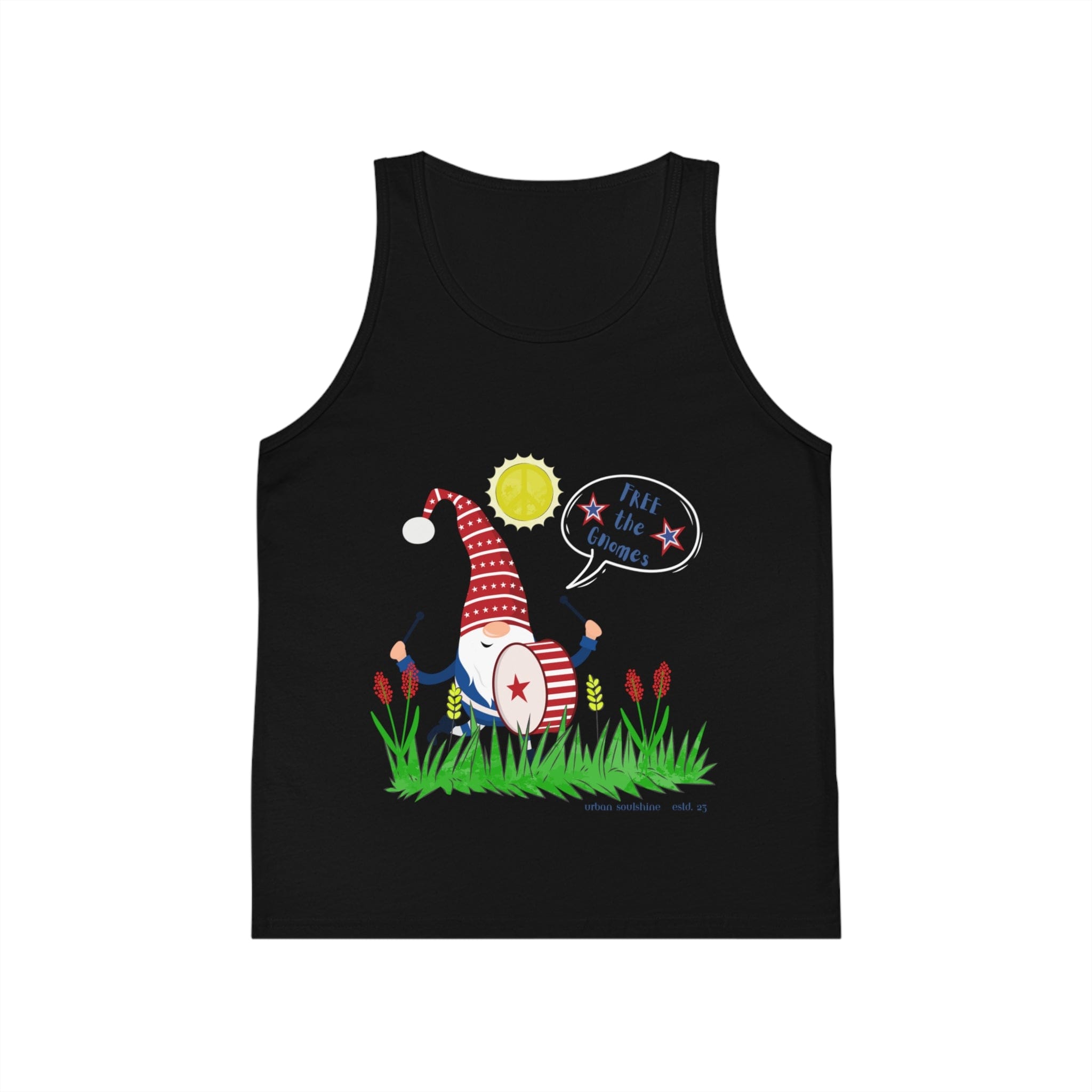 Urban SoulShine & co Kids clothes FREE the GNOMES Drummer Kid's Tank (unisex)