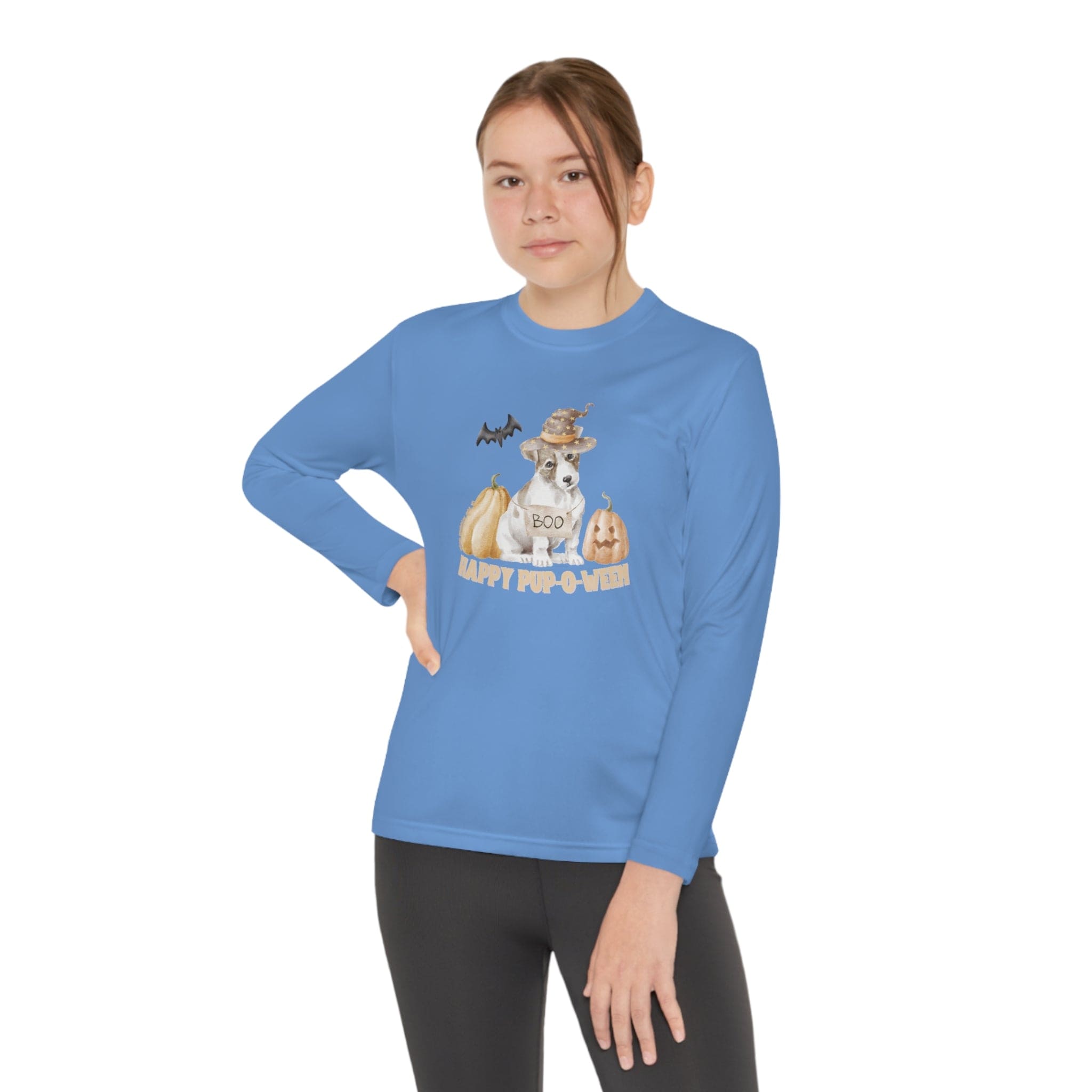 Urban SoulShine & co Kids clothes Happy Pup-O-Ween Halloween Youth Long Sleeve Moisture Wicking Tee